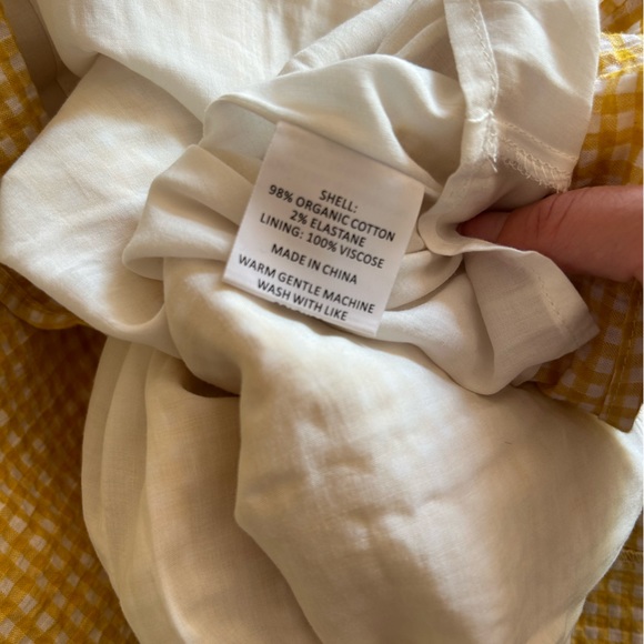 Piper Pleated Bodice Organic Cotton Mini Dress in Mustard Gingham - Picture 7 of 8